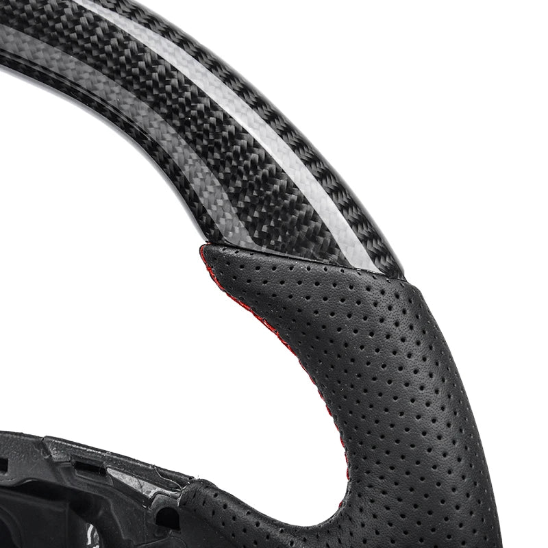 Carbon Fiber Steering Wheel For Chevrolet Camaro 2016-2024 Perforated Leather Steering Wheel Car Accessories